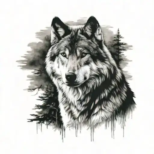 Sitting Wolf Looking Forward