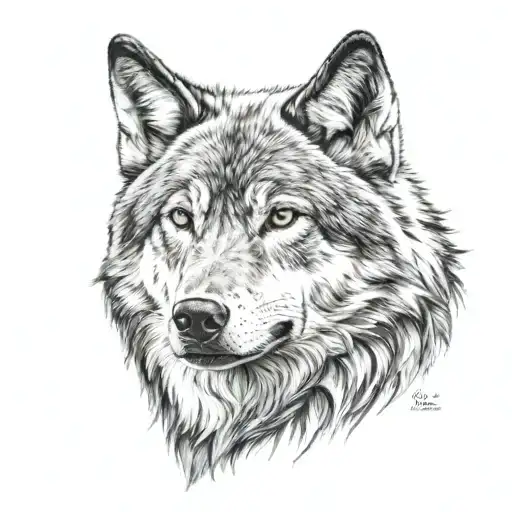 Full Sitting Wolf Looking Forward