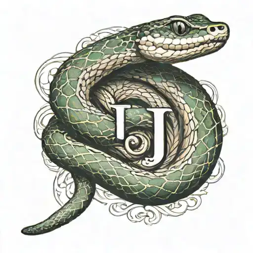 Snake And Letter J