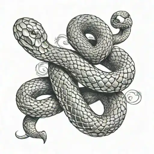 Snake Wrapped Around Letter J