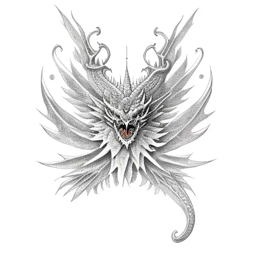 Dragon With Fern Tail And Tree Wings