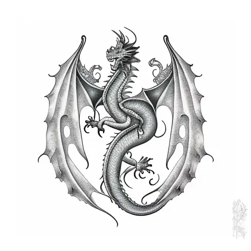 Dragon With Fern Tail And Tree Wings