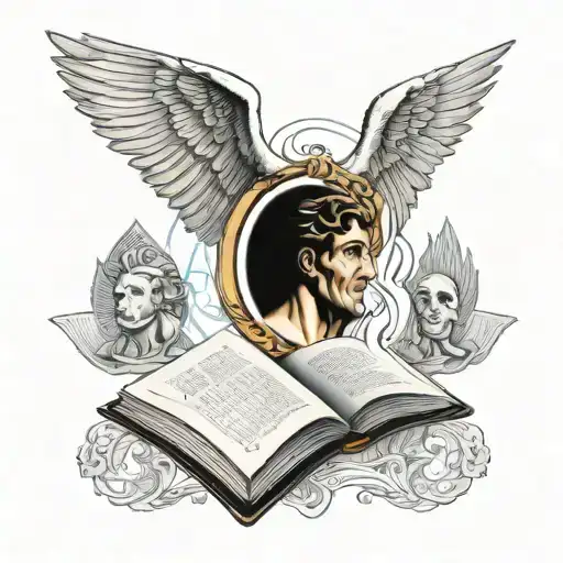 Greek Mythology Kronos Greatest God Book Open In Front Tarrot Cards Flying