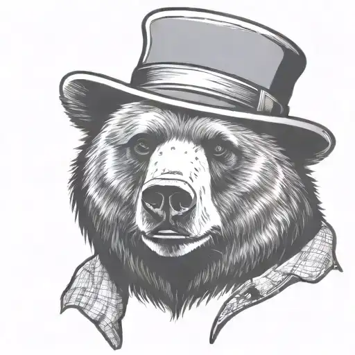 Nerdy Bear Head With Felt Hat