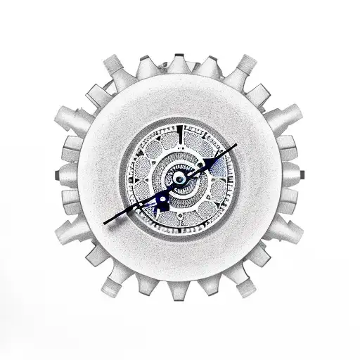 Mechanical Clock Gears Intertwined With Botanical Elements