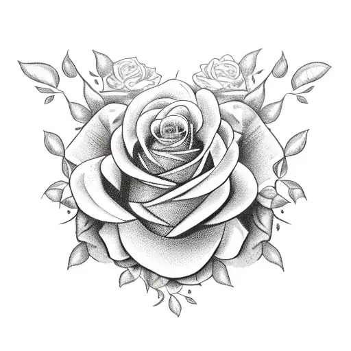 Open Book With Roses And Vines All Around With Skull Heads In The Center Of The Roses