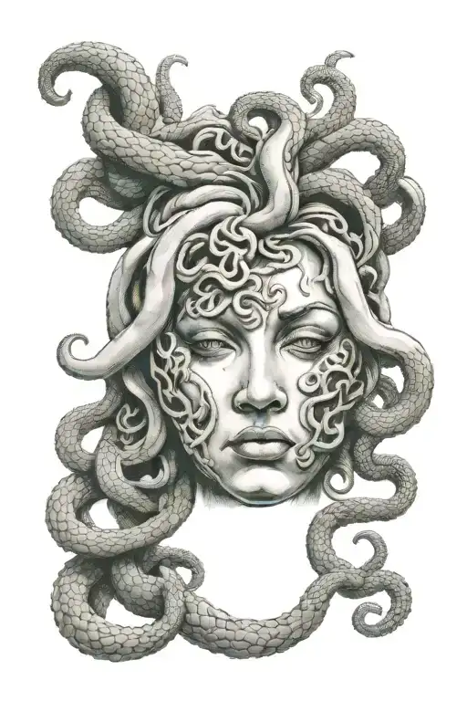 Sad Medusa Face Mask Broken