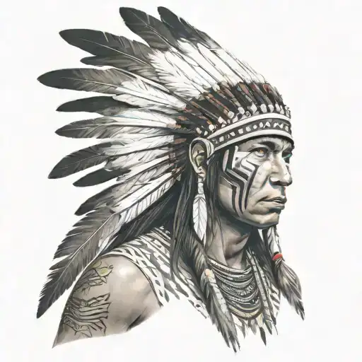 Young Guy Dressed As A Native American