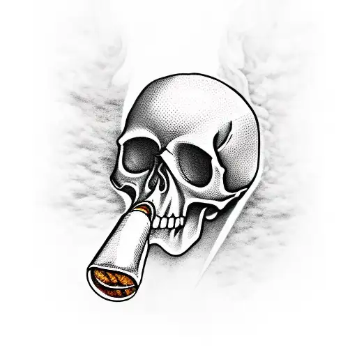 A Hand Holding A Cigar Of Weed And The Smoke Go Up Changing To A Skull