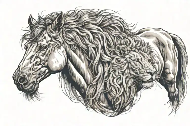 Horse Head With Lion Face
