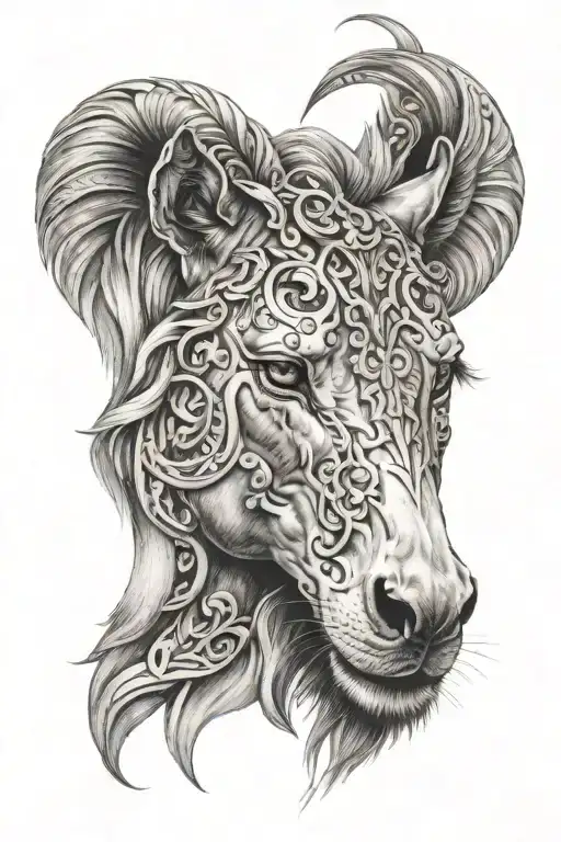 Horse Head With Lion Face