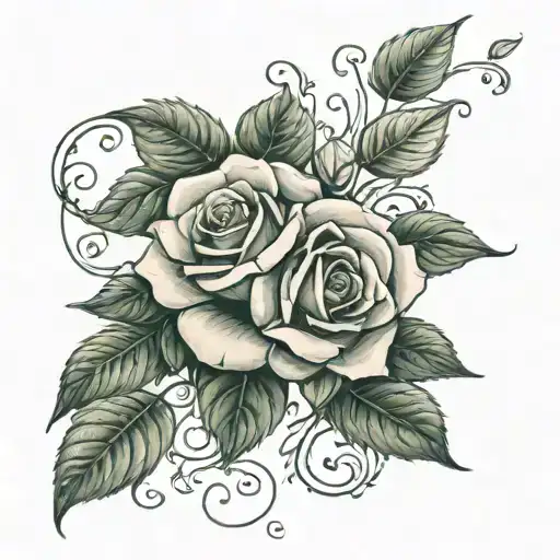 Back Name Jamille With Rose Vines