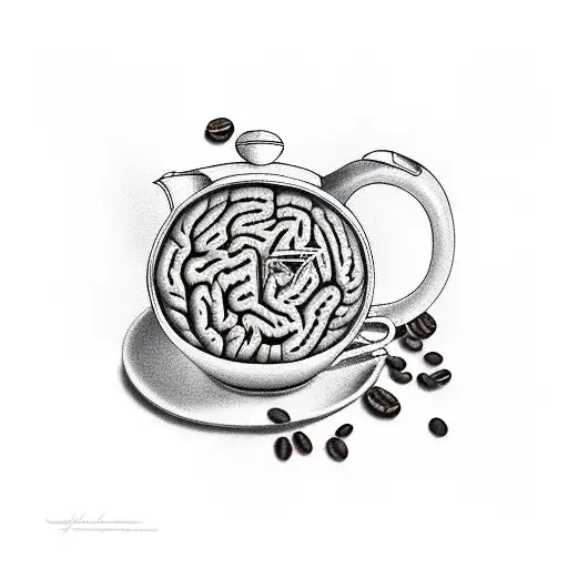 Coffee Pot With Brain And Heart