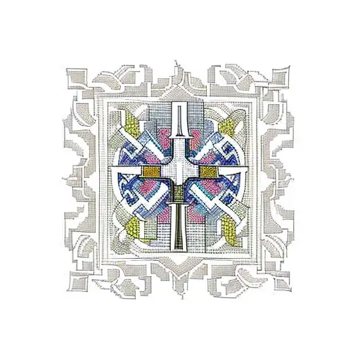 Traditional Romanian Cross Stitch Pattern That Morphs Into Welsh Celtic Pattern