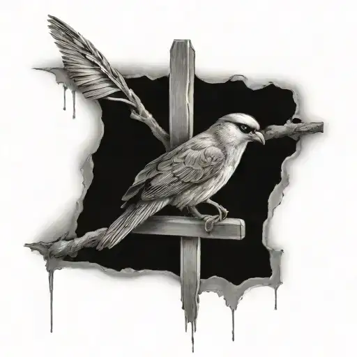 Robyn Bird Sat On Cross