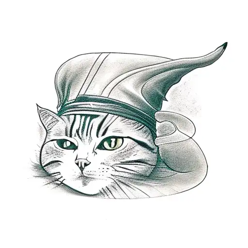 The Sorting Hat With A Cat Sitting On Top