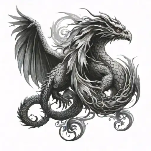 Dragon Et Phoenix Rising Phoenix