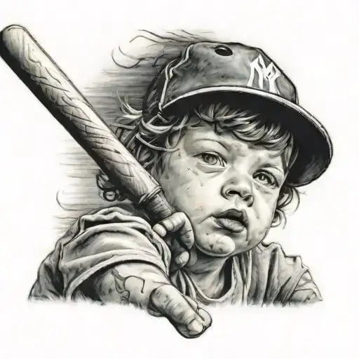 Child With A Baseball Bat