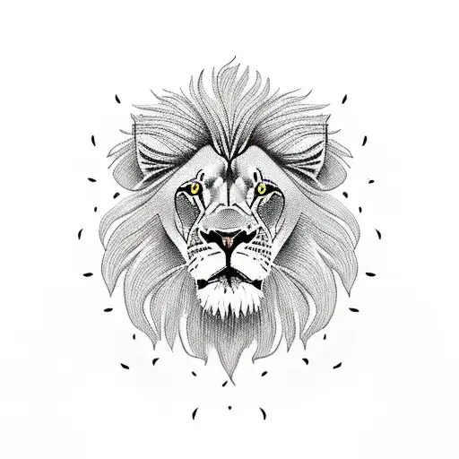 Lion With Acacia Tree