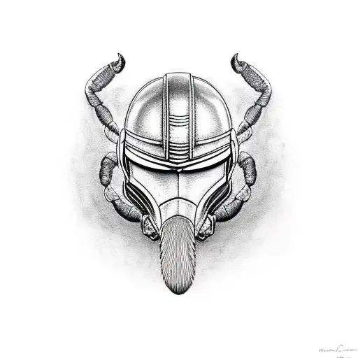 Scorpion With A Spartan Helmet