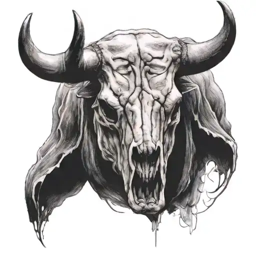Front Facing Bull Skull