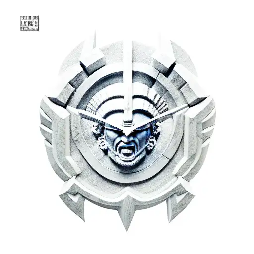 Spartan Warrior Sculpture Carving Itslef On Marble