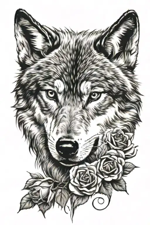 Wolf And Roses