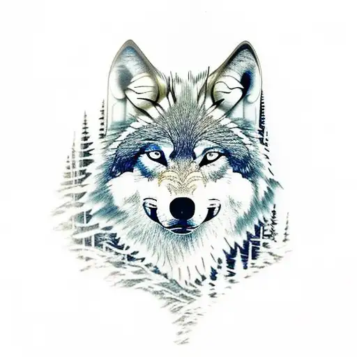 Wolf Riding A Motorcycle Through A Forest