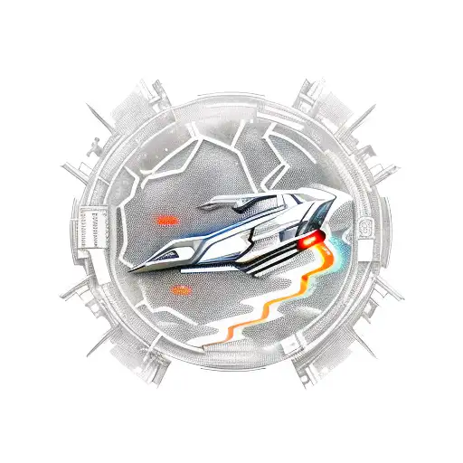 A Futuristic Motorcycle Speeding Through A Card Game-themed Cityscape