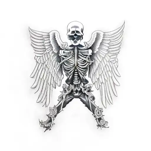 Skull Angel Black Wings