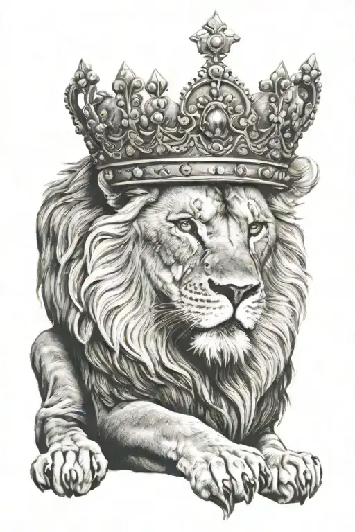 Lion Wearing A Crown