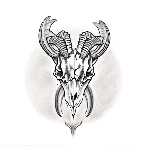 Goat Skull With Horns