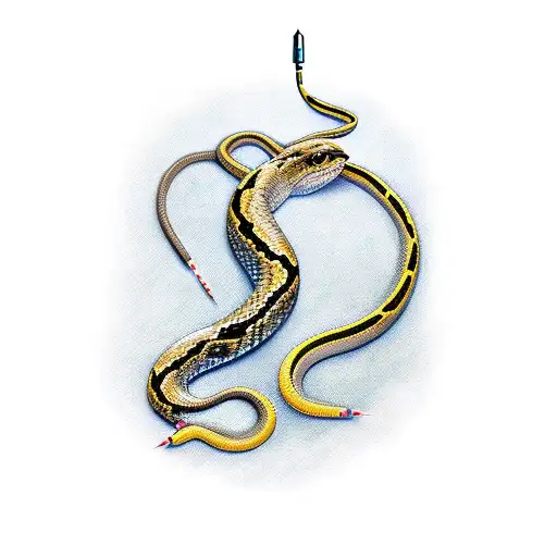 Snake Wrapped In A Monocanal Pipette