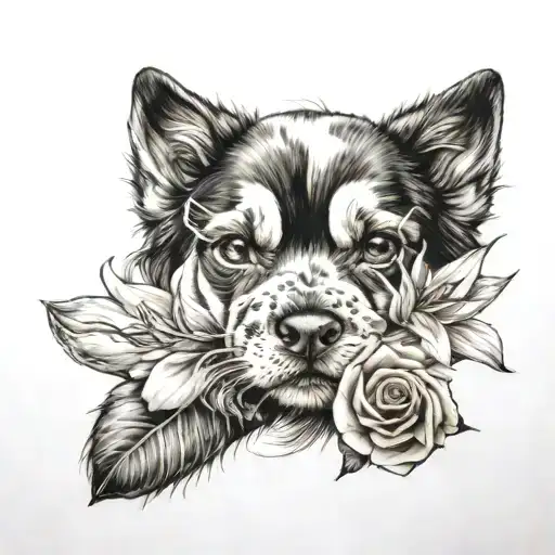 Roses Lilly Dog Paw Print