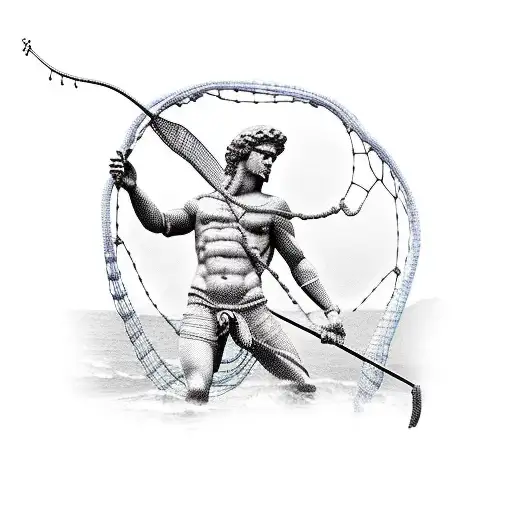 Statue Of David With Fishing Net Stockings