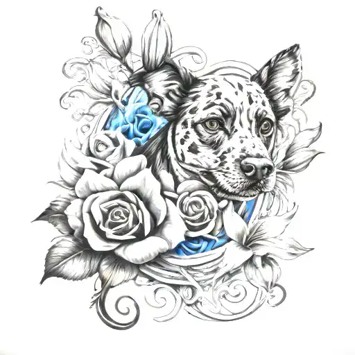 Roses And Lilly Dog Paw Print Incorporated