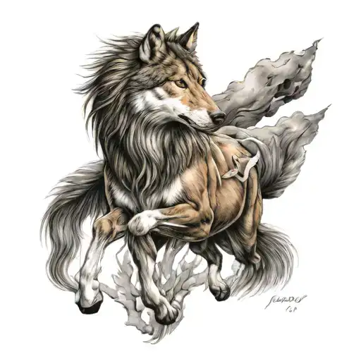 Kent Invicta Horse With Wolf