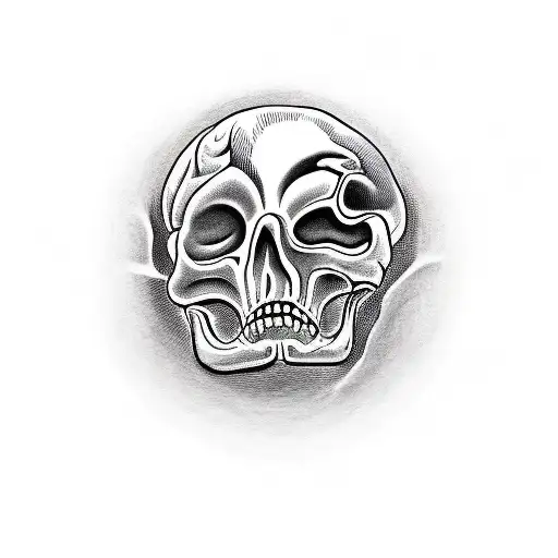 Skeleton Holding A Brain