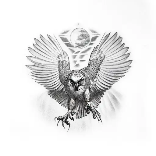 Falcon Outline With Outdoor Images Inside