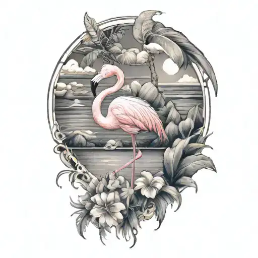 Flamingo Playing With