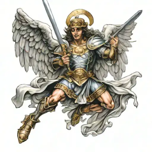 St Michael Fighting Angel