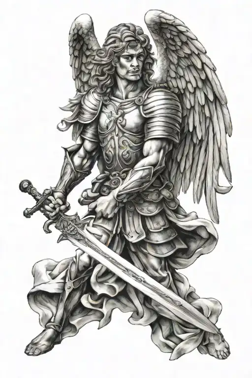 Archangel Michael Holding A Sword