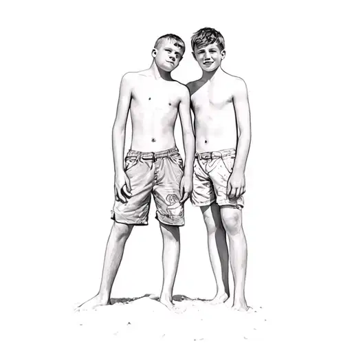 Two Boys On A Beach
