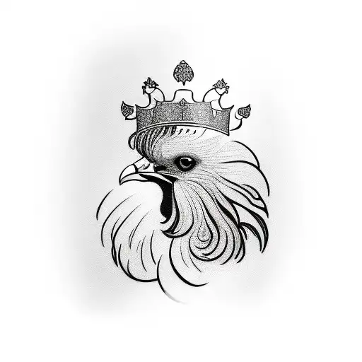 A Rooster Wearing A Crown