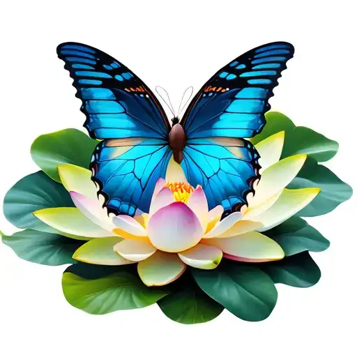 Butterflies And Lotus Flower