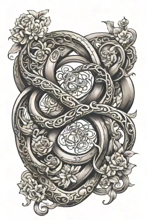 Please Design A Tattoo That Incorprates My Mother And Wife Name With Infinity Sign