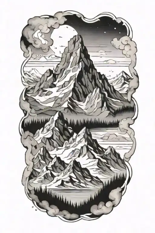 Mountains Half Watercolor