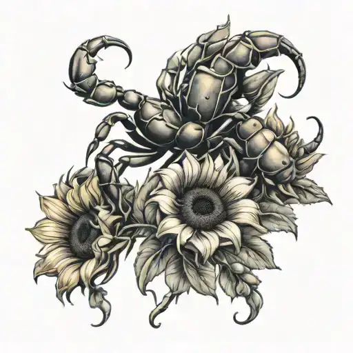 Scorpio With Sunflowers