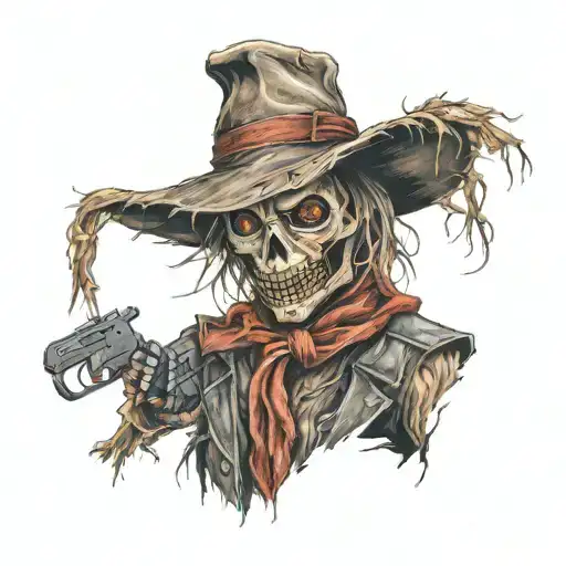 Scarecrow Holding Uzi