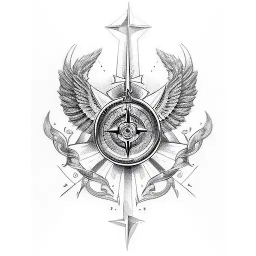 Archangel Uriel Sleeve And Combine With Compass